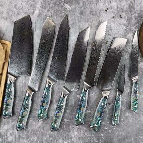 10pcs damascus VG 10 chef knife set
